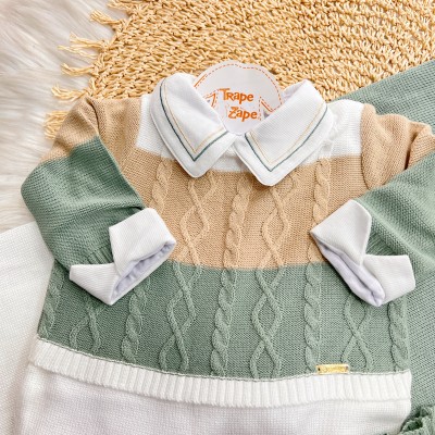 Saída de Maternidade Nicolas - Verde e Areia